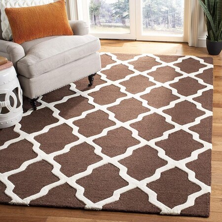 Safavieh Contemporary Runner Premium Shag Rug; Dark Brown & Ivory - 2 ft. -3 in. x 9 ft. SG461-2812-29